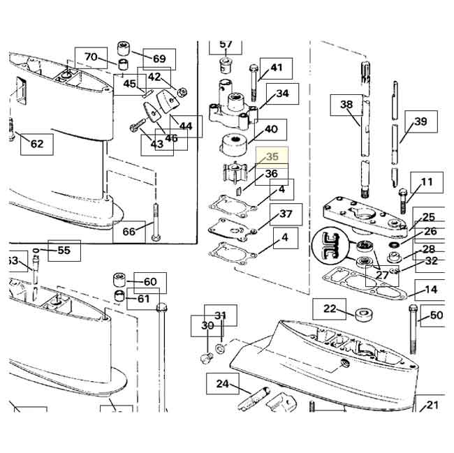 Impeller Evinrude/Johnson  i gruppen Motor & Tillbehör / Evinrude/Johnson / Evinrude/Johnson Impeller hos Marinsystem (0436137)