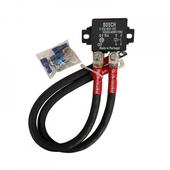 Skiljereläsats Med 25mm2 (35cm) Kablar 75Ah 12V i gruppen El & Installation / Installationsmaterial / Skiljerelä & Reläsatser hos Marinsystem (103882)