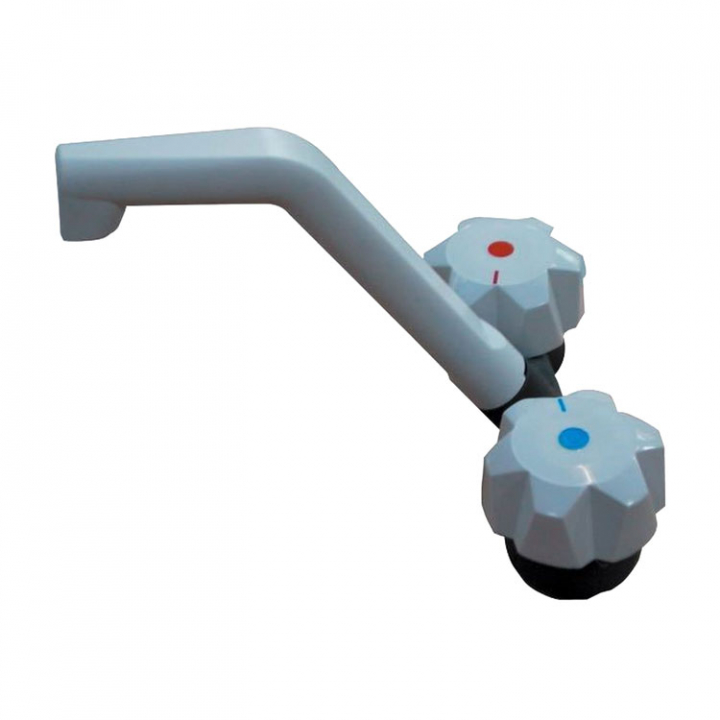 Dubbel Elektrisk Vattenkran Med Kontakt Grå i gruppen Inredning / Pentry & Toalett / Diskho & Kran hos Marinsystem (1092020)