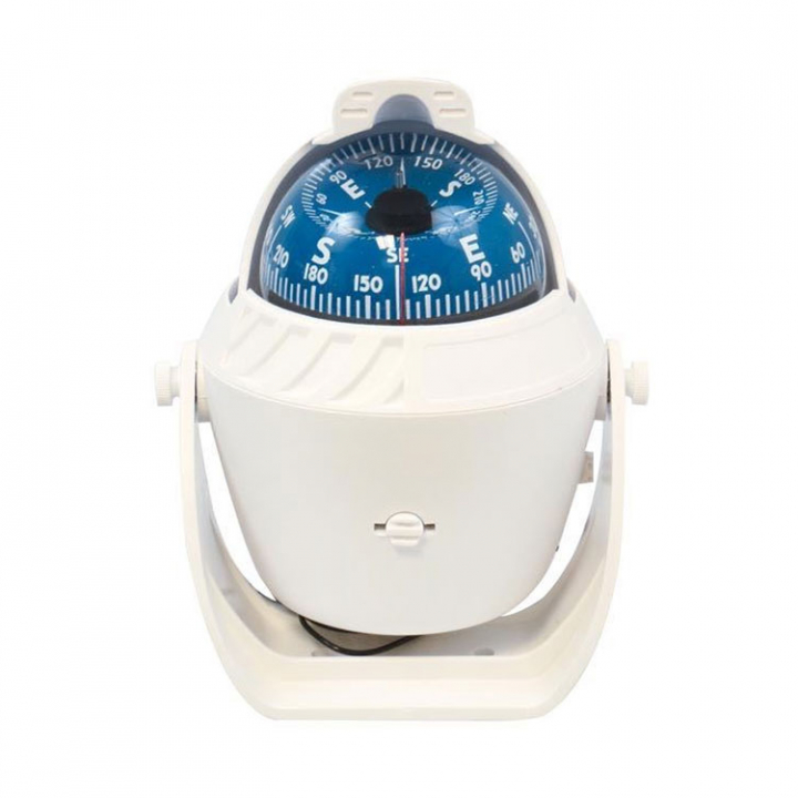 Kompass Vit Ø70mm Med Bygel, Belysning & Kompensator i gruppen Marinelektronik / Instrument / Analoga Instrument hos Marinsystem (1111715)