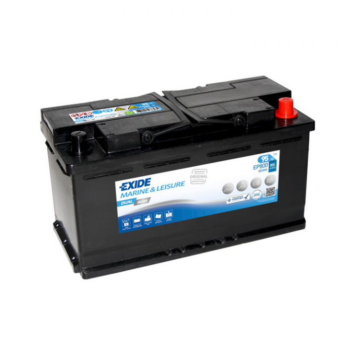 EP800 Dual AGM Batteri 850cca 95Ah i gruppen El & Installation / Strömförsörjning / Batterier hos Marinsystem (1170233)