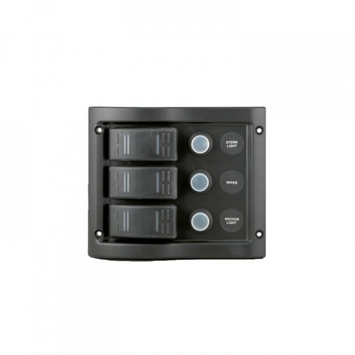 Elpanel Med Automatsäkring & 3 Kontakter 12V i gruppen El & Installation / Installationsmaterial / Strömställare & Paneler hos Marinsystem (1270134)