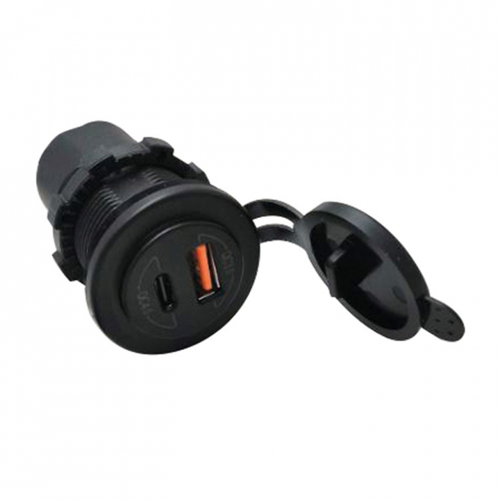 USB-uttag IP65 12/24 V USB TYPE 1/USB C 1 m i gruppen El & Installation / Strömförsörjning / USB-Uttag, kontakter & Laddare hos Marinsystem (1270187)
