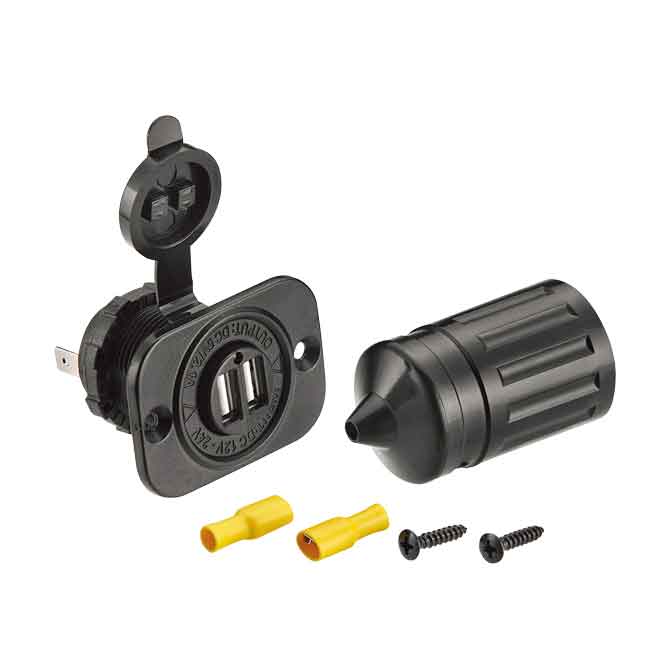 Vattentät USB-uttagsingång 12 V ut: 5V 2,1Amp i gruppen El & Installation / Strömförsörjning / USB-Uttag, kontakter & Laddare hos Marinsystem (1270199)