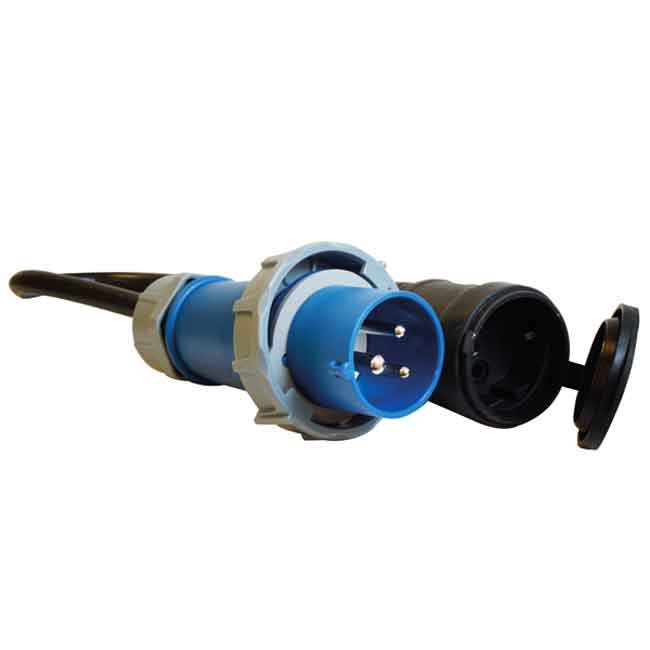 CEE 220V Hane IP67 Till Schuko Hona - 2,5mm2 kabel 0,5 meter i gruppen El & Installation / Strömförsörjning / Landström hos Marinsystem (1270545)