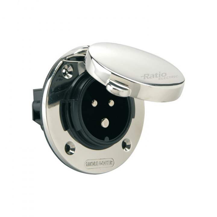 Landströmskontakt Med Vattentätt Rostfritt Easylock-Lock i gruppen El & Installation / Strömförsörjning / Landström hos Marinsystem (1270580)