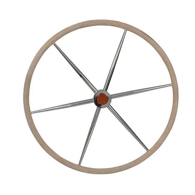 Stålratt Med Mockagrepp i gruppen Styrsystem & Manövrering / Rattar & Tillbehör hos Marinsystem (1420626r)