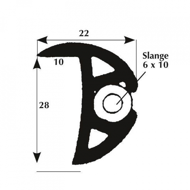 Fenderlist Med Läpp 25 mm Svart 50m Rulle i gruppen Förtöjning / Fendrar & Tillbehör hos Marinsystem (1620411)
