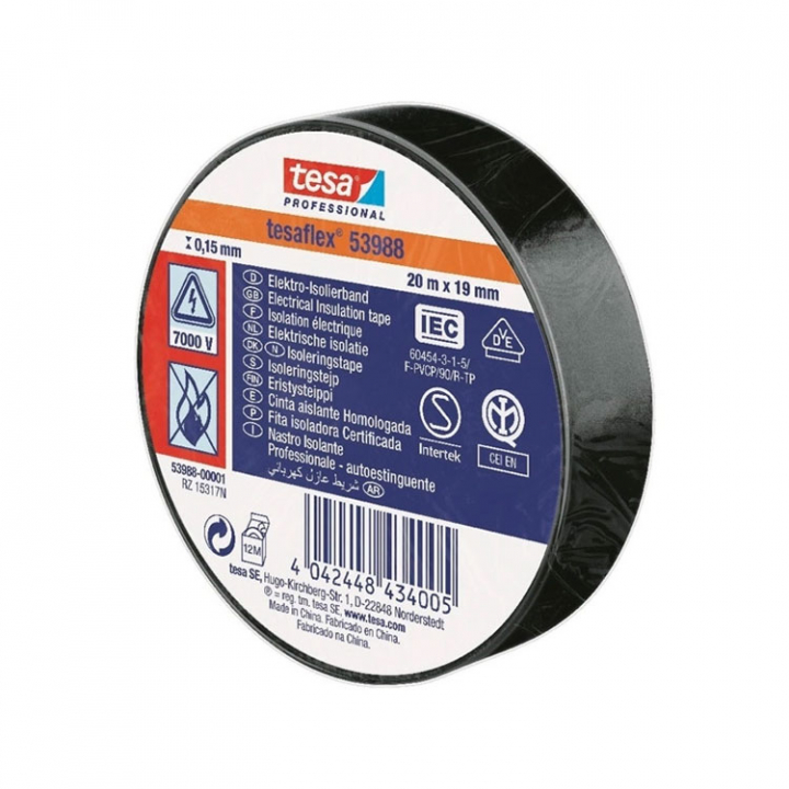 Eltejp 19 mm x 20 m i gruppen Båtvård / Tejp hos Marinsystem (1670404r)