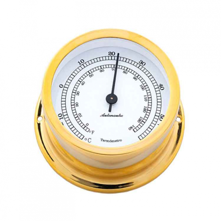 Minor 72 Termometer Ø72/50mm Förgylld Mässing i gruppen Inredning / Komfort / Presentartiklar & Trivsel hos Marinsystem (1830006)