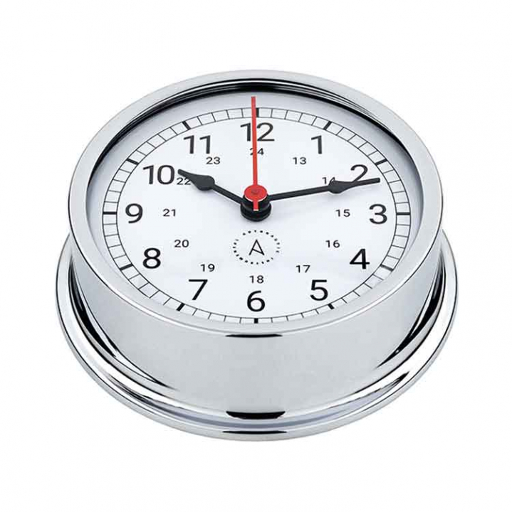 Pacific 120 Skeppsur Romerska Siffror Ø120/110mm Förkromad Mässing i gruppen Inredning / Komfort / Presentartiklar & Trivsel hos Marinsystem (1830015)