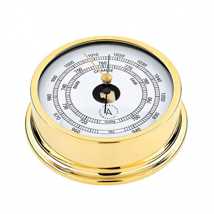 Pacific 120 Barometer Ø120/110mm Förgylld Mässing i gruppen Inredning / Komfort / Presentartiklar & Trivsel hos Marinsystem (1830020)