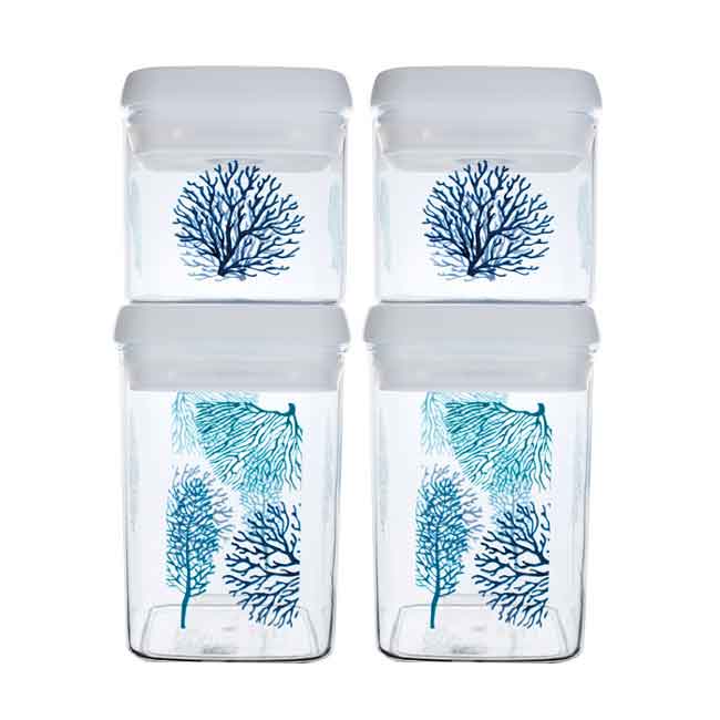 MB Coastal Förvaringsburkar 500 ml x2 800 ml x 2 i gruppen Inredning / Komfort / Porslin & Kök hos Marinsystem (18513026)