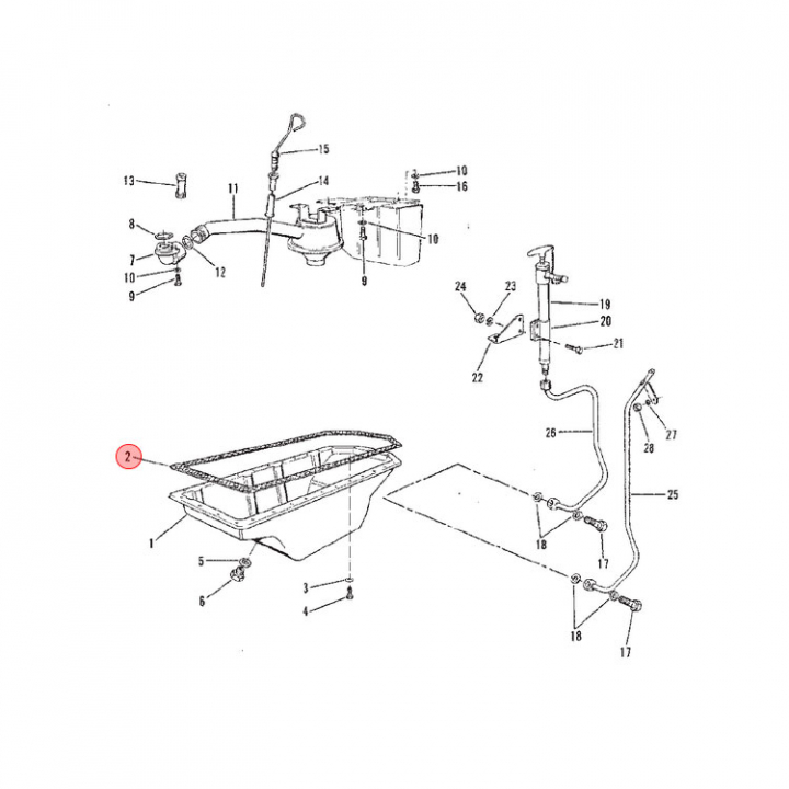 Packning Oljetråg Diesel Mercruiser (801331613) i gruppen Motor & Tillbehör / Mercruiser / Mercruiser Packningar hos Marinsystem (801331613)