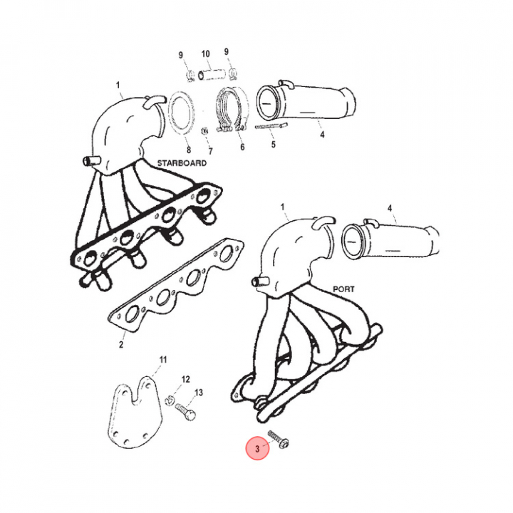 Bult Mercruiser (821131) i gruppen Motor & Tillbehör / Mercruiser / Skruvar, Muttrar & Brickor hos Marinsystem (821131)