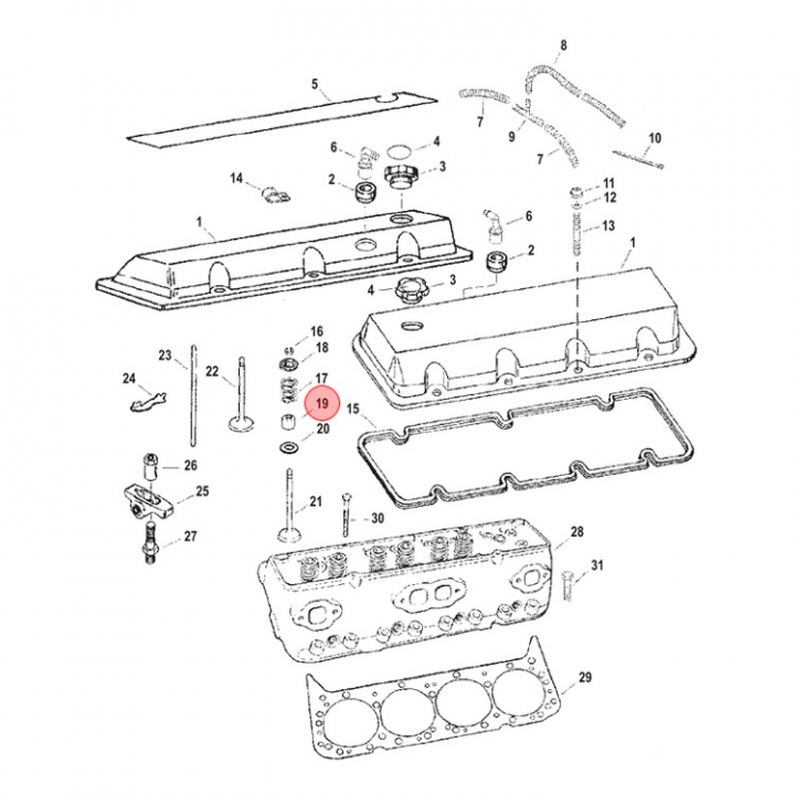 Tätningsventil Mercruiser (842755) i gruppen Motor & Tillbehör / Mercruiser / Mercruiser Packningar hos Marinsystem (842755)