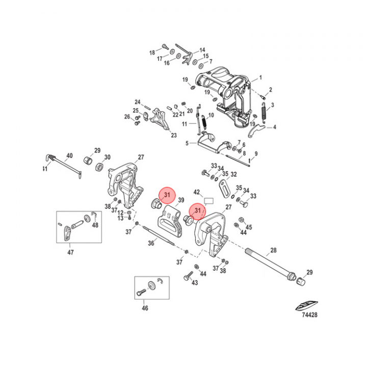 Bussning Mercury 9.9-50 hk (8537435) i gruppen Motor & Tillbehör / Mercury / Mercury Packningar hos Marinsystem (8537435)