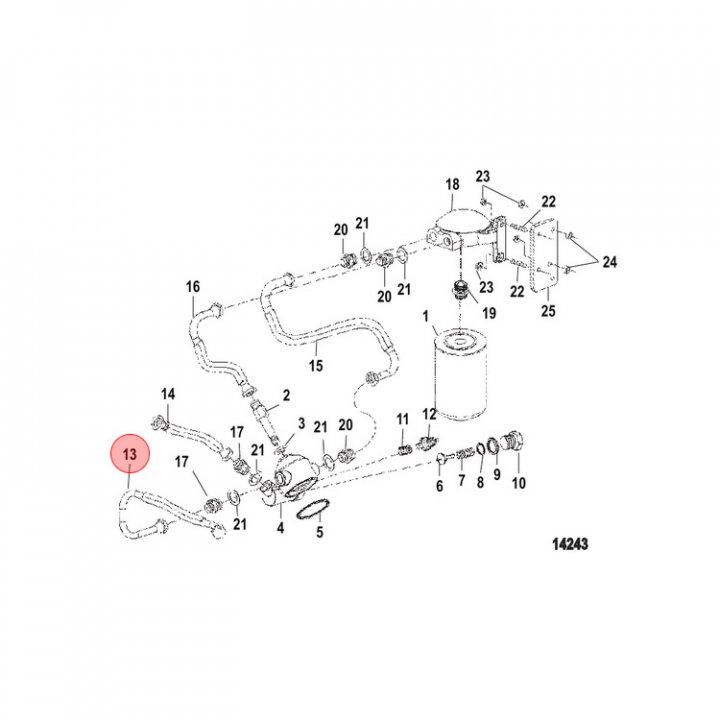 Oljeslang Mercruiser (855487) i gruppen Motor & Tillbehör / Mercruiser / Mercruiser Övriga Reservdelar hos Marinsystem (855487)