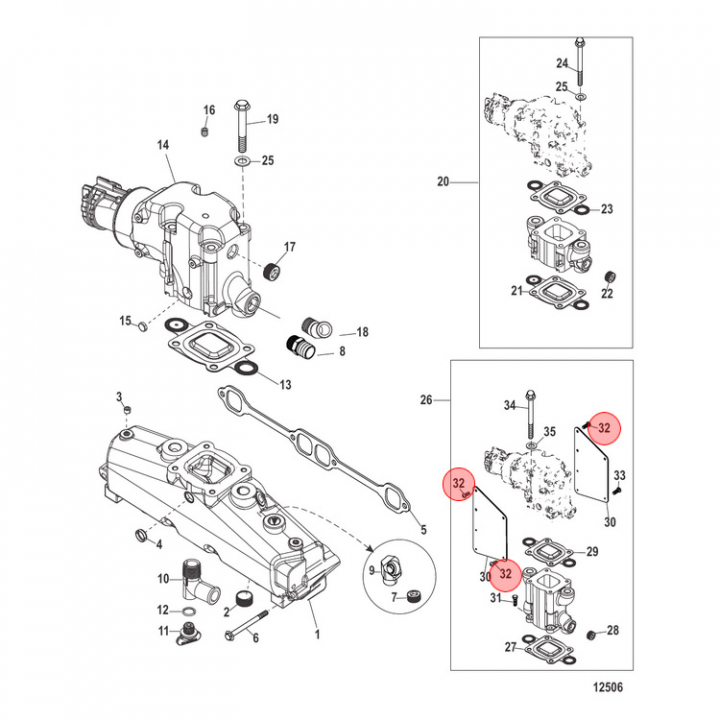 Bult Mercruiser 2-pack (860008) i gruppen Motor & Tillbehör / Mercruiser / Skruvar, Muttrar & Brickor hos Marinsystem (860008)