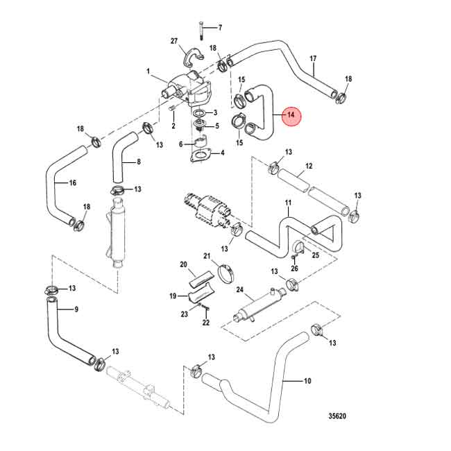 Kylvattenslang (Mercruiser) i gruppen Motor & Tillbehör / Mercruiser / Mercruiser Övriga Reservdelar hos Marinsystem (861183)