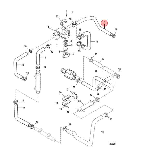 Kylvattenslang (Mercruiser) i gruppen Motor & Tillbehör / Mercruiser / Mercruiser Övriga Reservdelar hos Marinsystem (861318)