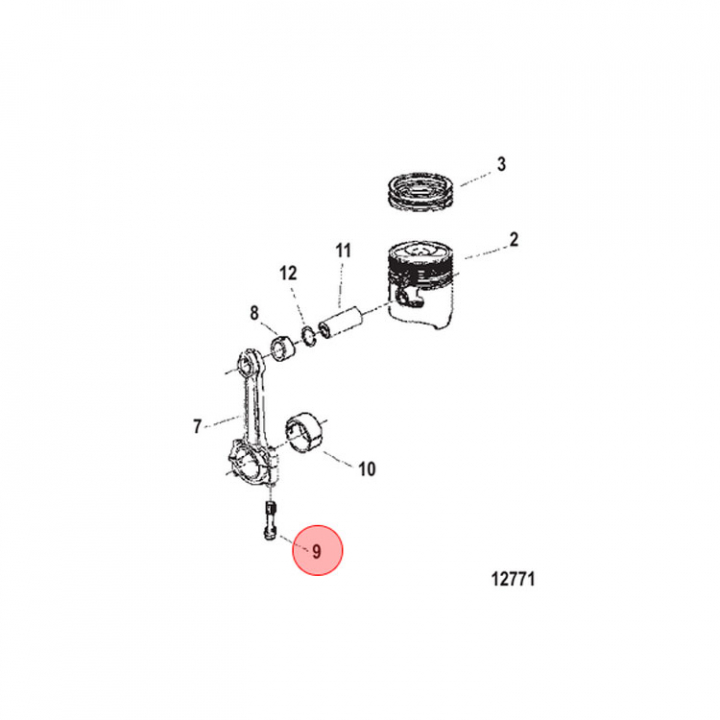 Bult Mercruiser CMD (879150154) i gruppen Motor & Tillbehör / Mercruiser / Skruvar, Muttrar & Brickor hos Marinsystem (879150154)