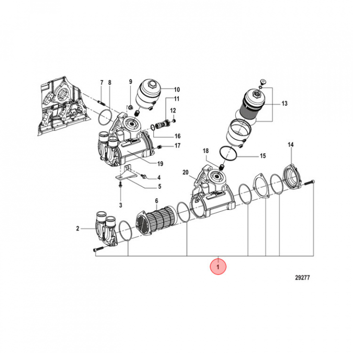 Oljekylarkit Mercruiser CMD (879194185) i gruppen Motor & Tillbehör / Mercruiser / Mercruiser Övriga Reservdelar hos Marinsystem (879194185)