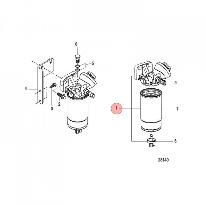Bränslefiltersats Mercruiser CMD (898101503) i gruppen Motor & Tillbehör / Mercruiser / Mercruiser Bränslefilter hos Marinsystem (898101503)