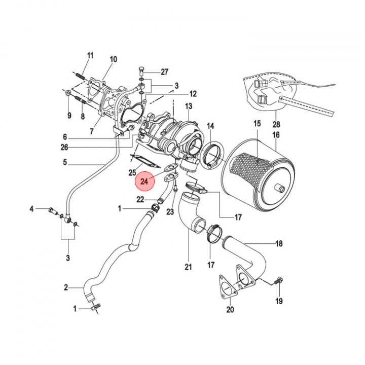 Packning Turbo Mercruiser CMD (898101726) i gruppen Motor & Tillbehör / Mercruiser / Mercruiser Packningar hos Marinsystem (898101726)