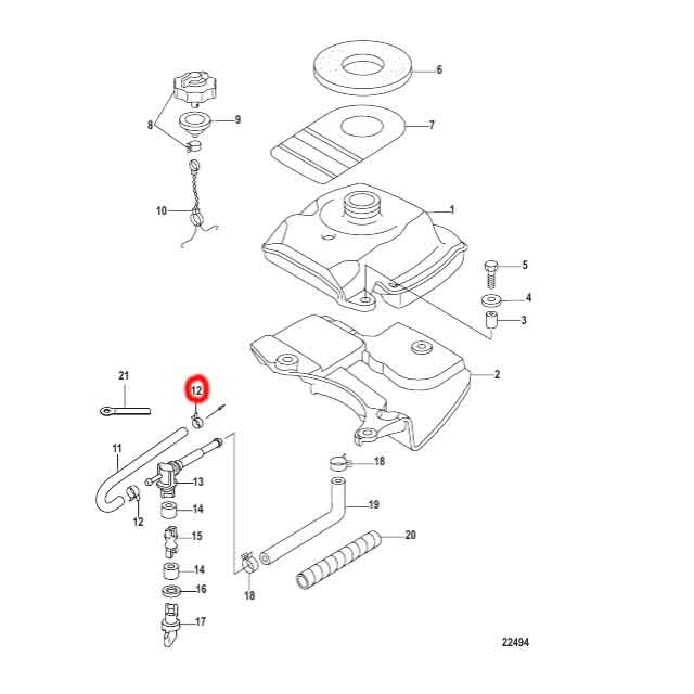 Clip (8M0129429) i gruppen Motor & Tillbehör / Mercury / Mercury Övriga Reservdelar hos Marinsystem (8M0129429)