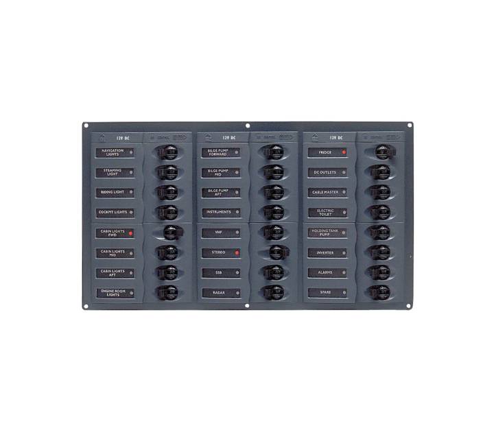 Säkringspanel 24 Brytare i gruppen El & Installation / Installationsmaterial / Strömställare & Paneler hos Marinsystem (905NM)