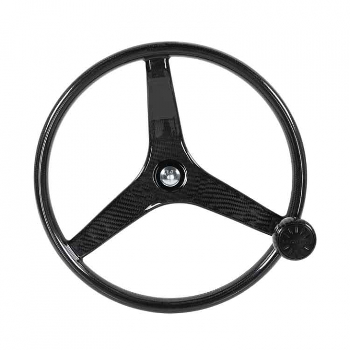 Kolfiberratt Med Knopp i gruppen Styrsystem & Manövrering / Rattar & Tillbehör hos Marinsystem (LEW_CARBONWHEEL)