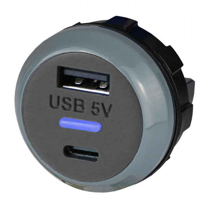 USB-A+C Laddare 12/24V 3.0A i gruppen El & Installation / Strömförsörjning / USB-Uttag, kontakter & Laddare hos Marinsystem (PVPRO-AC)