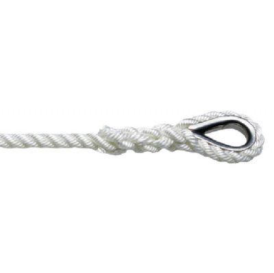 Ankarlina 3-slagen Med Kaus Vit 40m