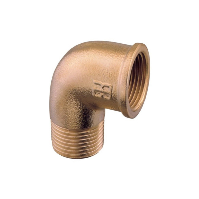 Mässingslangstos 90° Med In/Utvändig Gänga