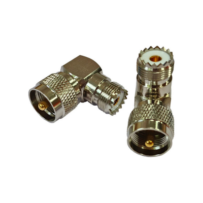 VHF-Vinkelplugg Hane/Hona För PL259 2-pack