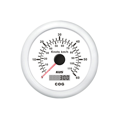 GPS Logg 0-60 Knop Vit 12/24V