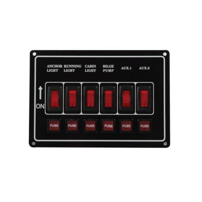 Strömpanel 6 Kontakter 12V