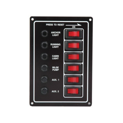 Elpanel 6 Strömbrytare & Termosäkringar 12V