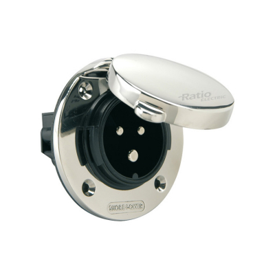 Landströmskontakt Med Vattentätt Rostfritt Easylock-Lock