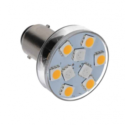 LED-lampa Vit/Röd BA15d Ø32x38mm 10-35V 0,6/1,6W 5/10 W