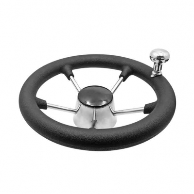 Stålratt Svart Med Rattknopp Ø28cm