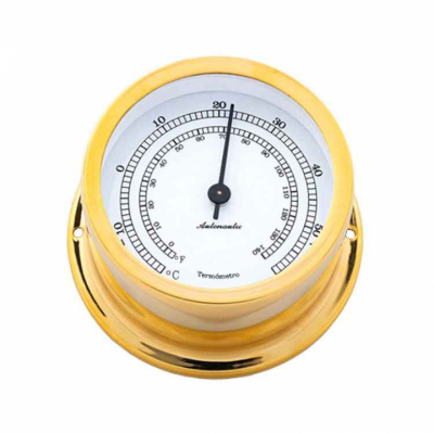 Minor 72 Termometer Ø72/50mm Förgylld Mässing