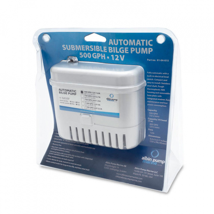 Automatisk länspump 500 GPH 12V