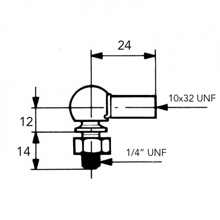 Kullänk 10x32 UNF