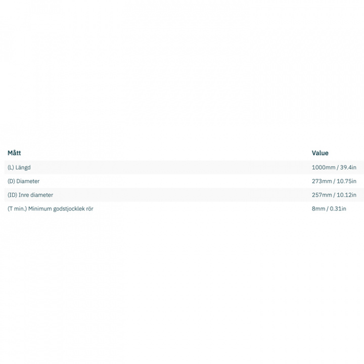 Trumma Stål Ø 250x8x1000mm