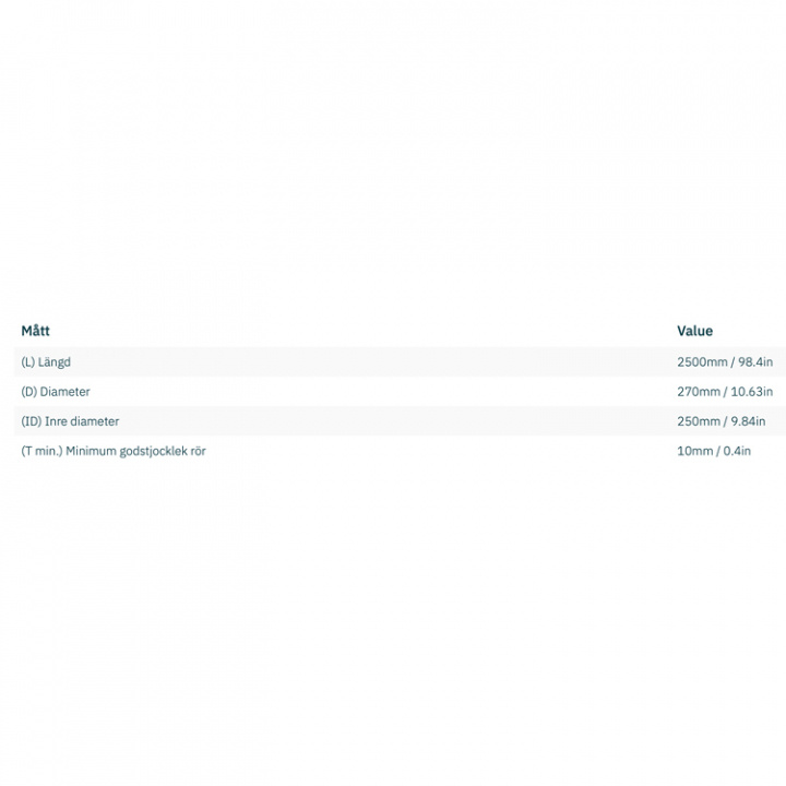 Tunnel Aluminium Ø250x10x2500mm (6082-T6)