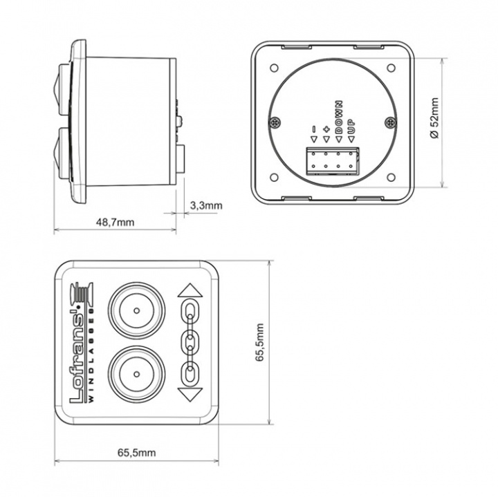 Kontakt Upp/Ner Med LED Svart
