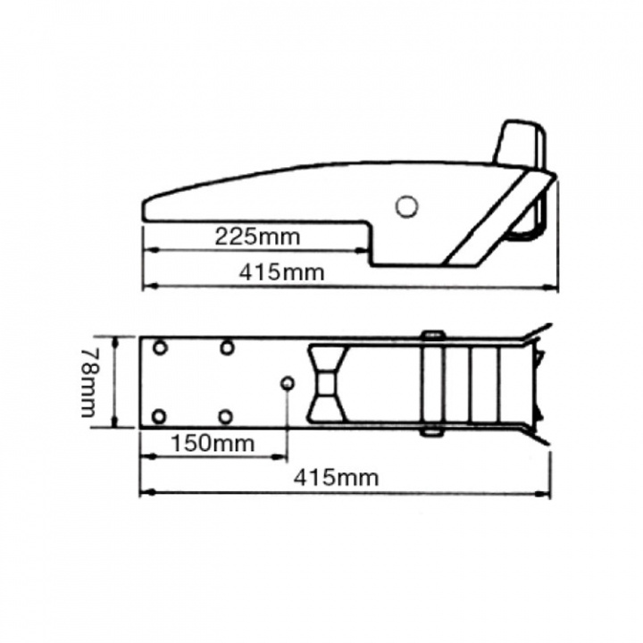 Ankarrulle Vippbar Rostfri L-415mm B-78mm 7.5-15kg