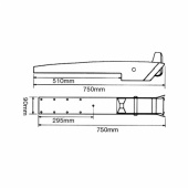 Ankarrulle Vippbar AISI 316 L-750mm B-90mm 15-30kg Ankarrulle Vippbar AISI 316 L-750mm B-90mm 15-30kg